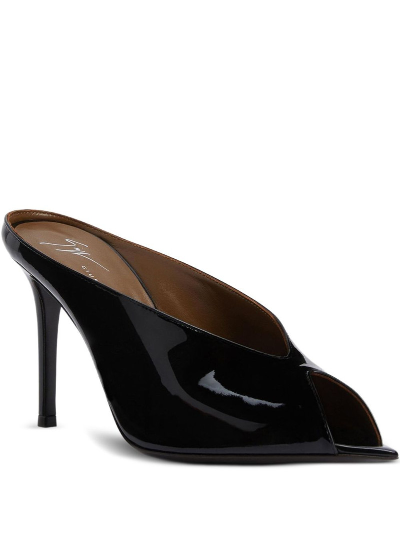 90mm Intriigo pointed-toe patent leather sandals 1