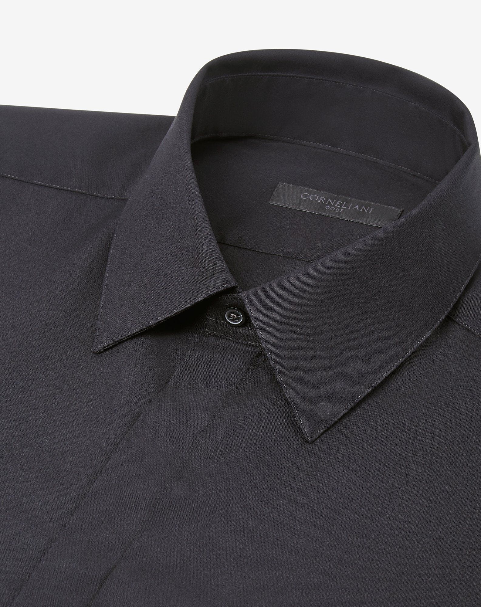 Black cotton poplin evening shirt - 3