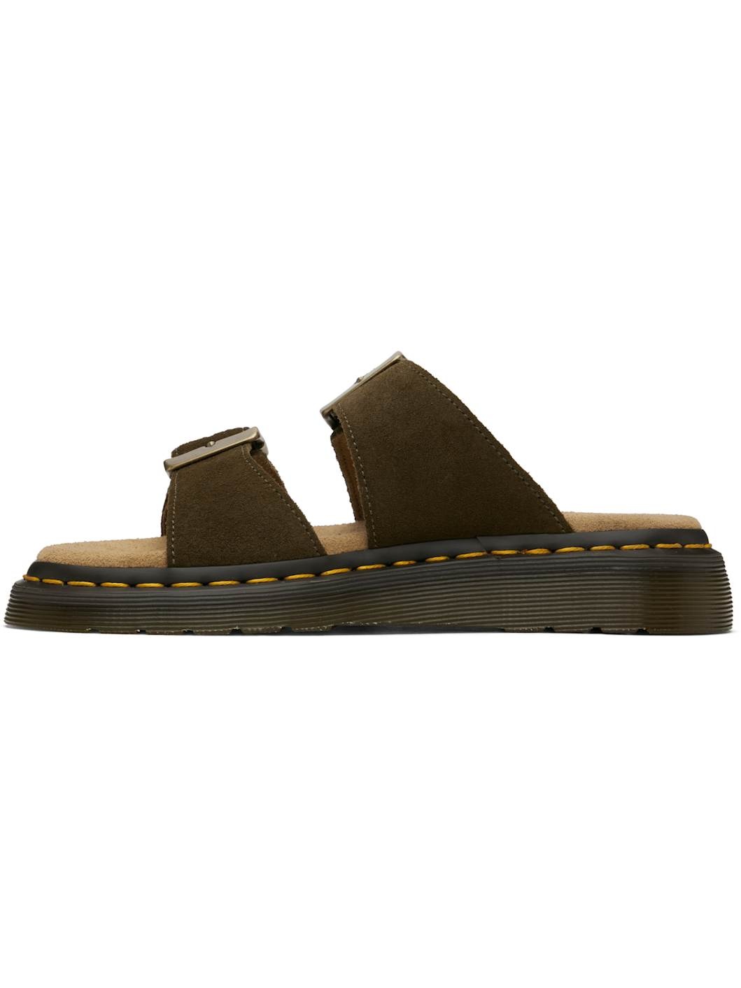Khaki Josef Suede Slide Sandals - 3