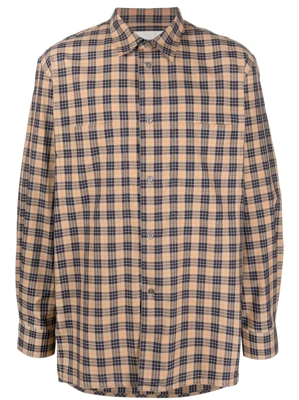 plaid-pattern long-sleeve shirt - 1