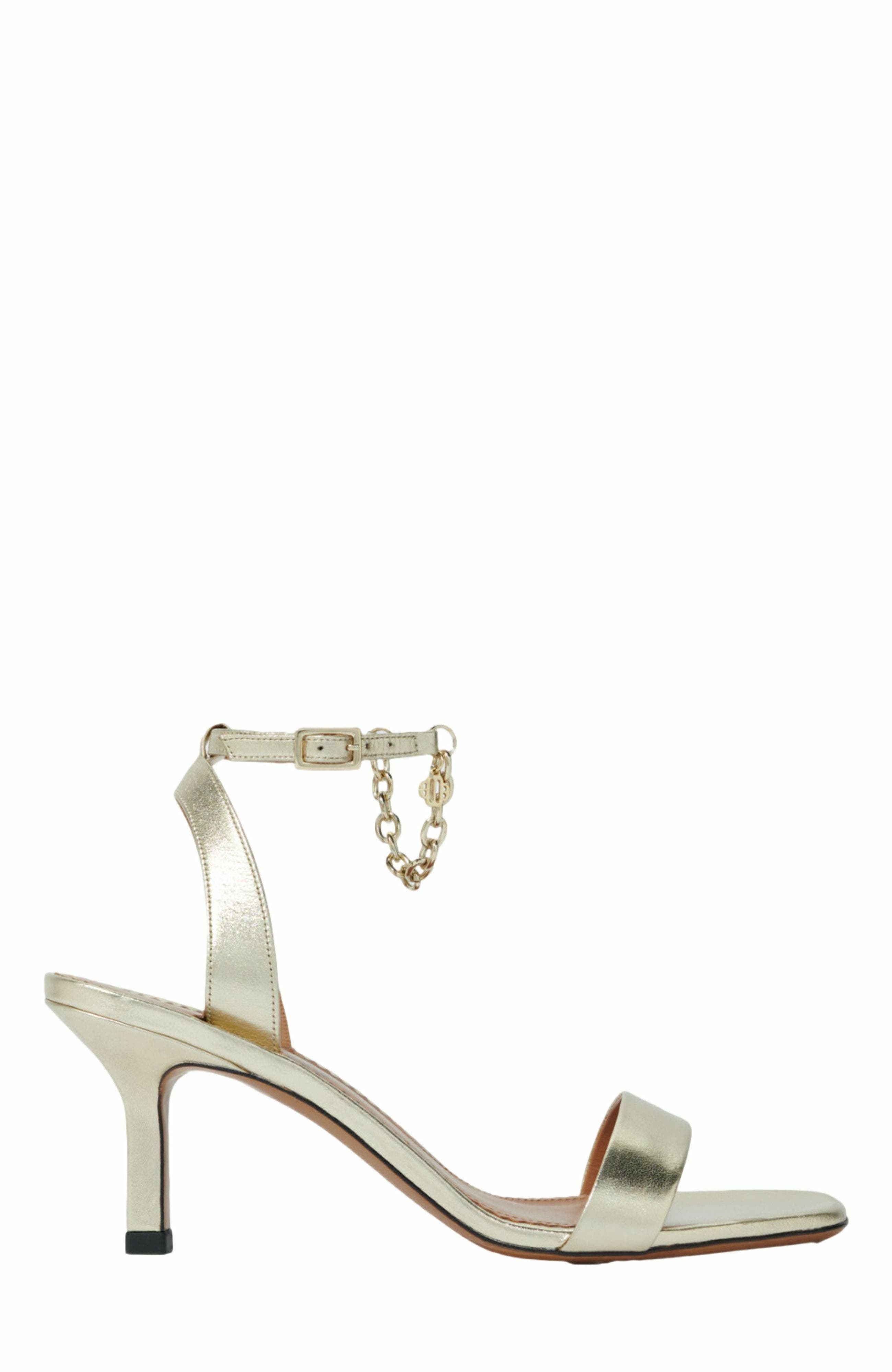 maje Gold metallic leather sandals in Light Gold at Nordstrom - 1