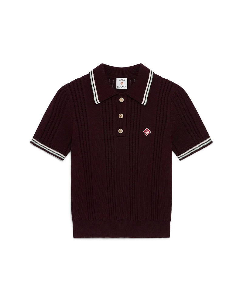 Cotton Knit Short Sleeve Polo | Casablanca Paris - 1