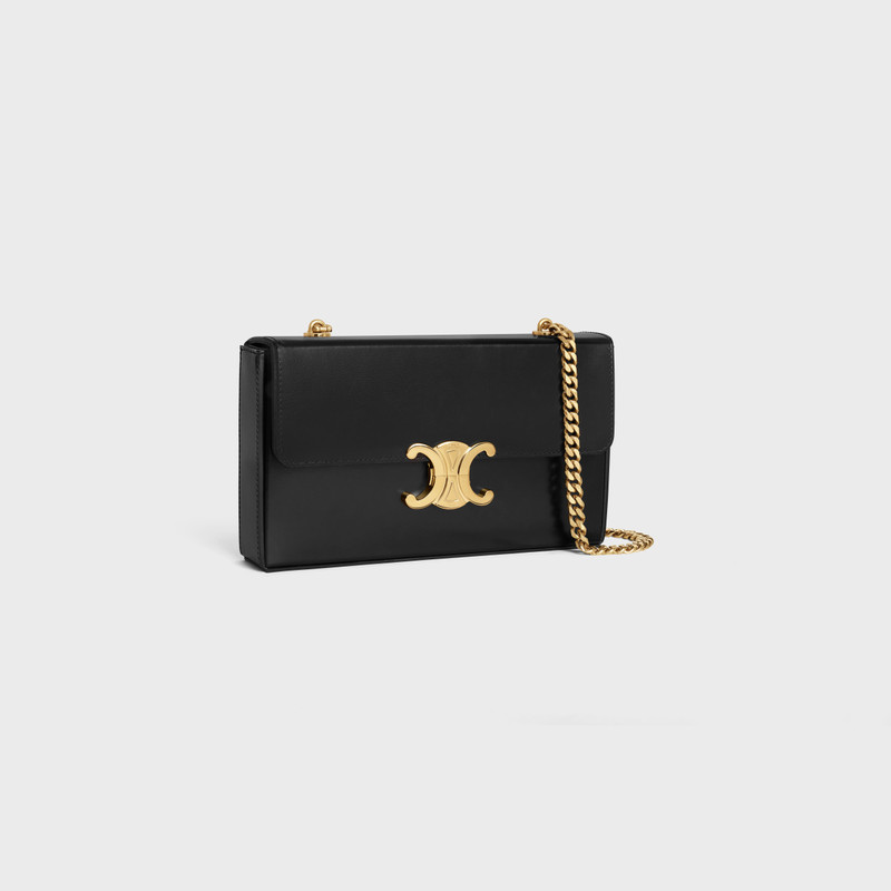 CELINE CHAIN BOX TRIOMPHE BAG in shiny calfskin outlook