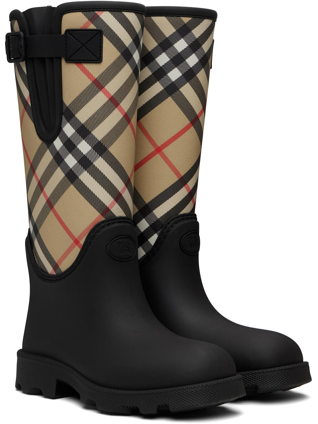 Black Rubber Marsh Stamp High Boots - 4