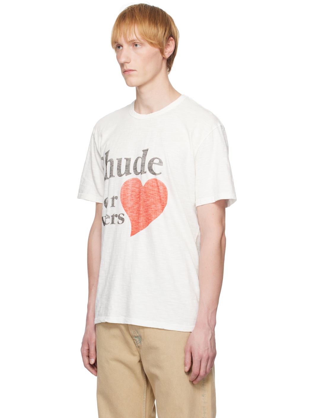 White Slub 'Lovers' T-shirt - 4