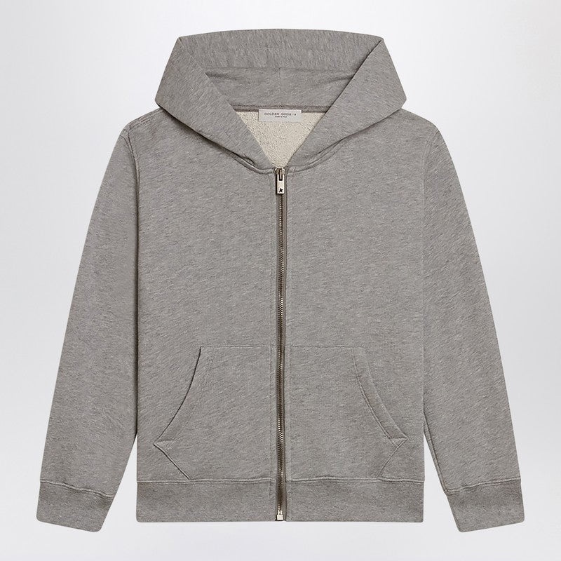 GREY COTTON ZIP SWEATSHIRT - 1