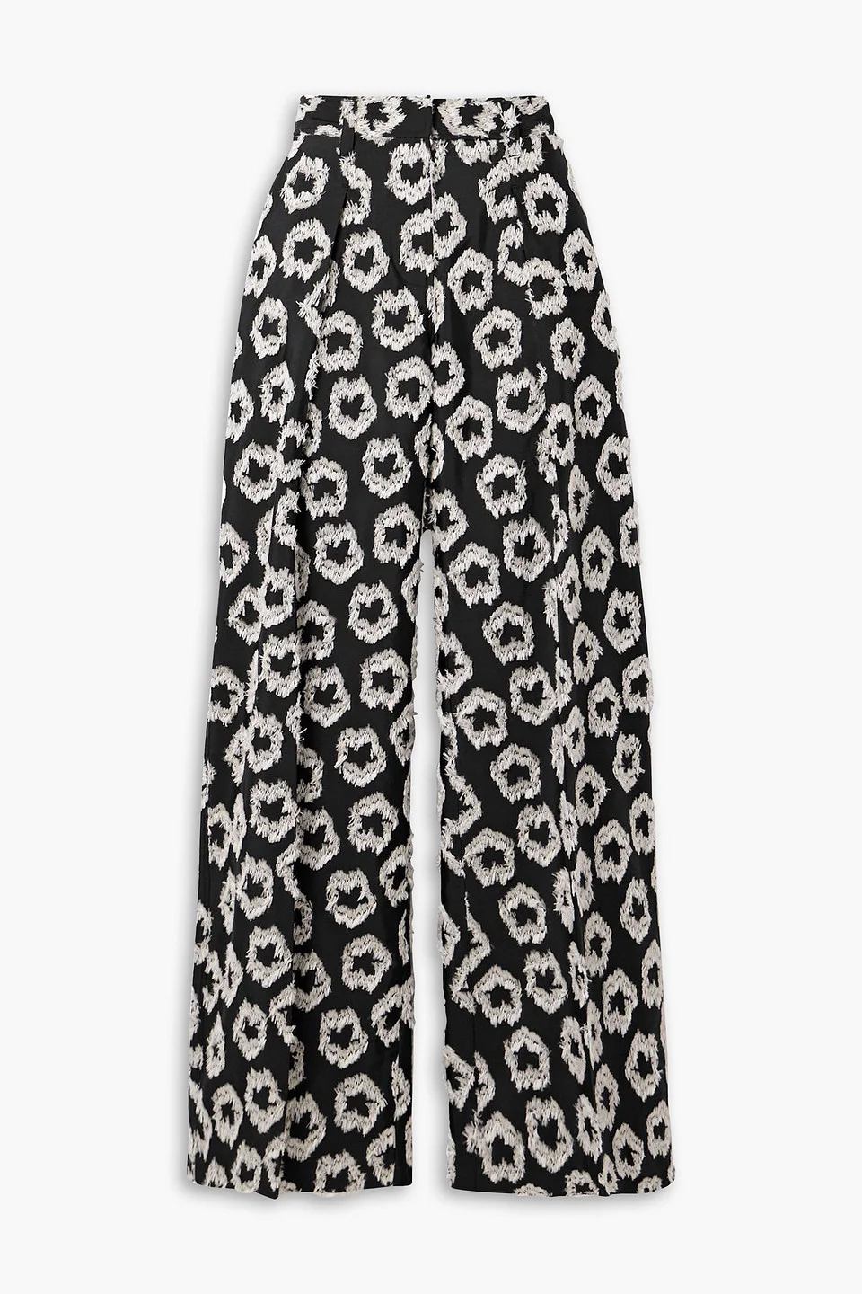 Cai pleated fil coupé faille wide-leg pants - 1