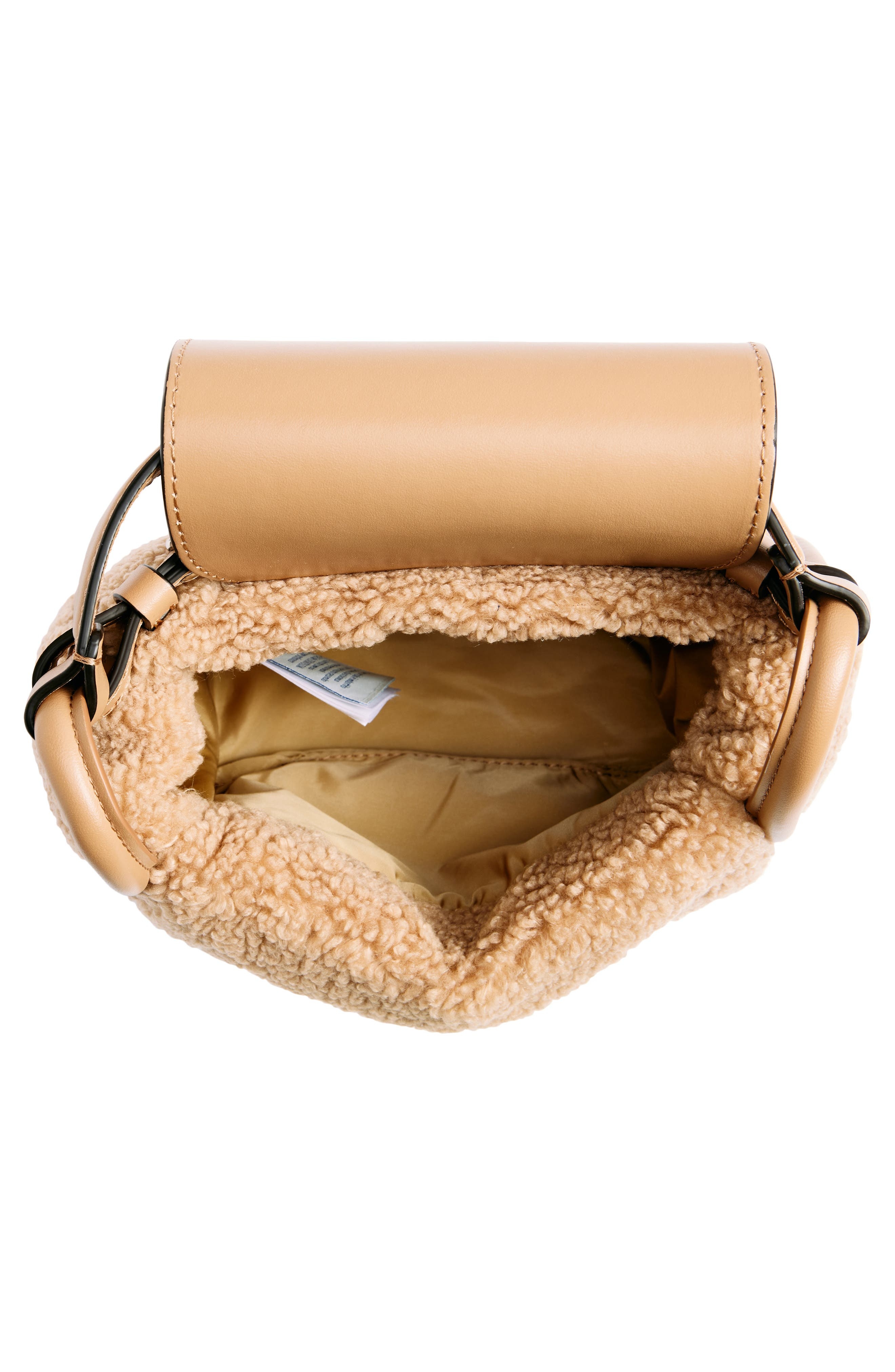 Moncler Mini Tiarna Down Faux Shearling & Leather Handbag in Beige at Nordstrom - 5