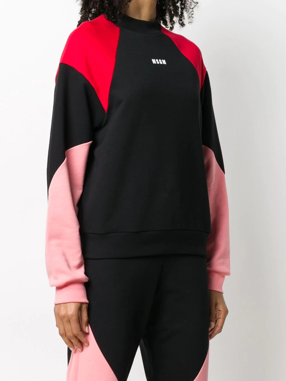 logo-print colour-block sweatshirt - 3