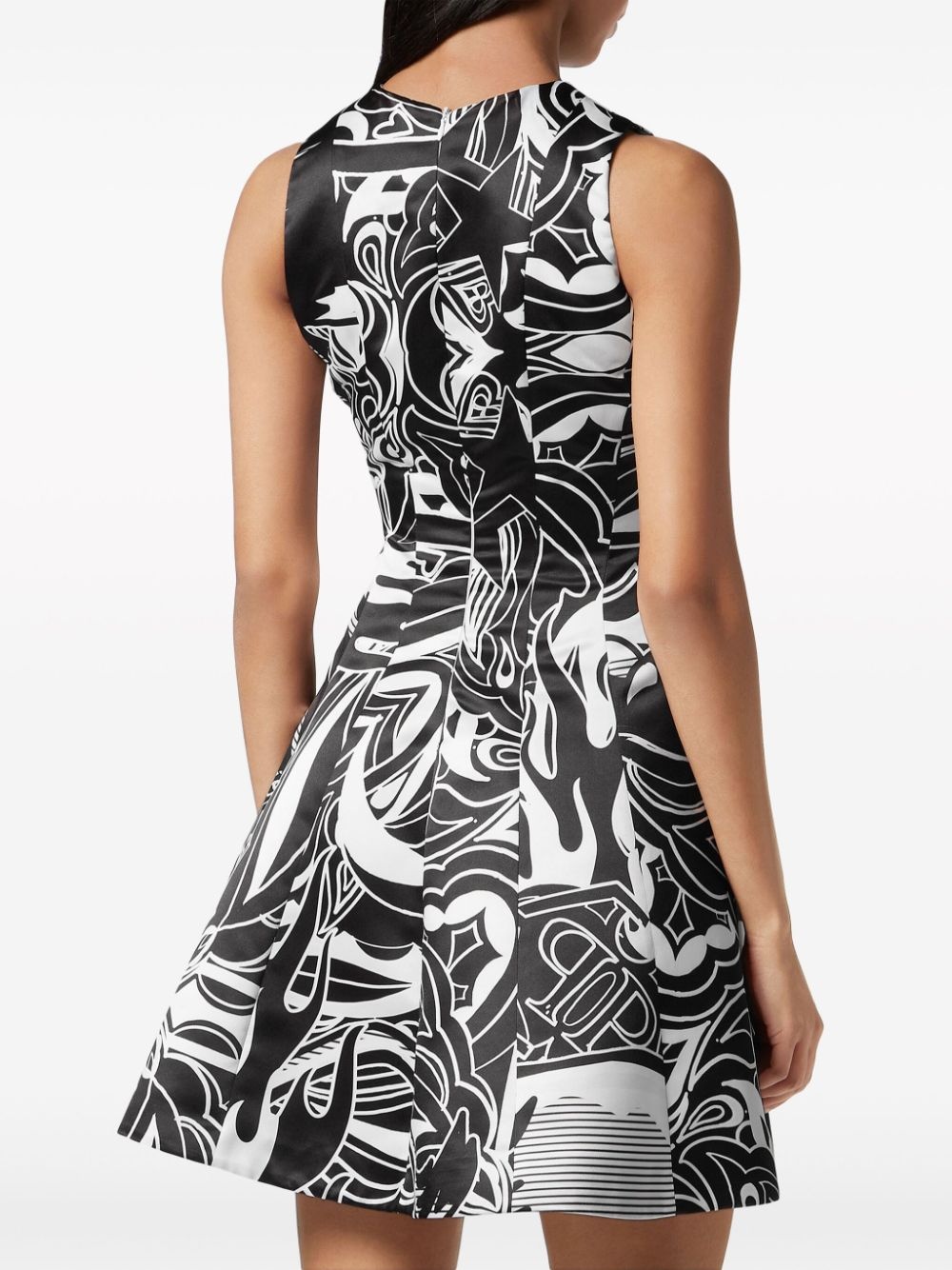 graphic-print duchesse mini dress - 3