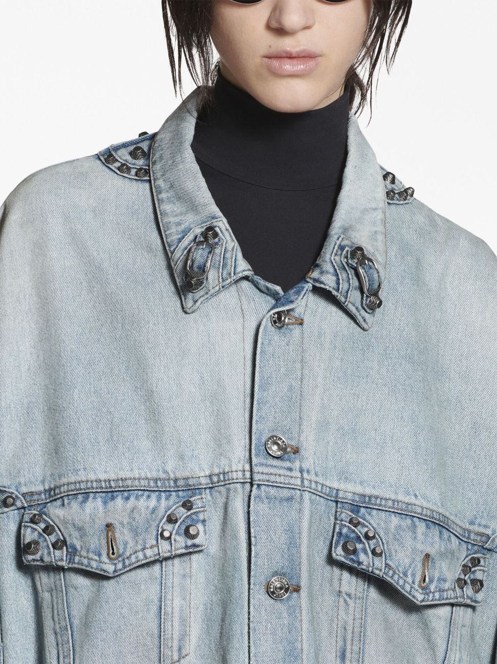 stud-detail denim jacket - 5