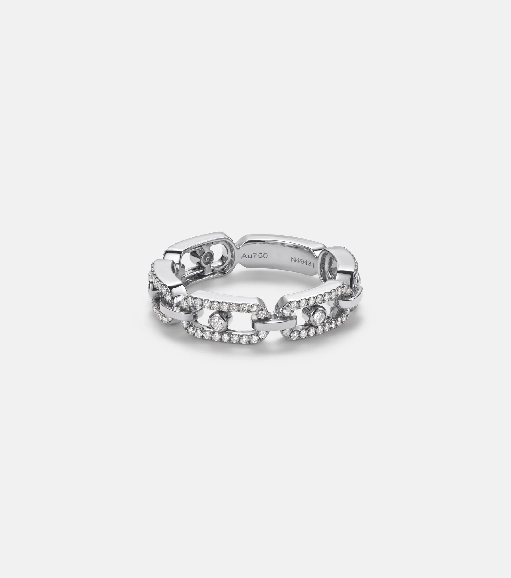 Move Link 18kt white gold ring with diamonds - 1
