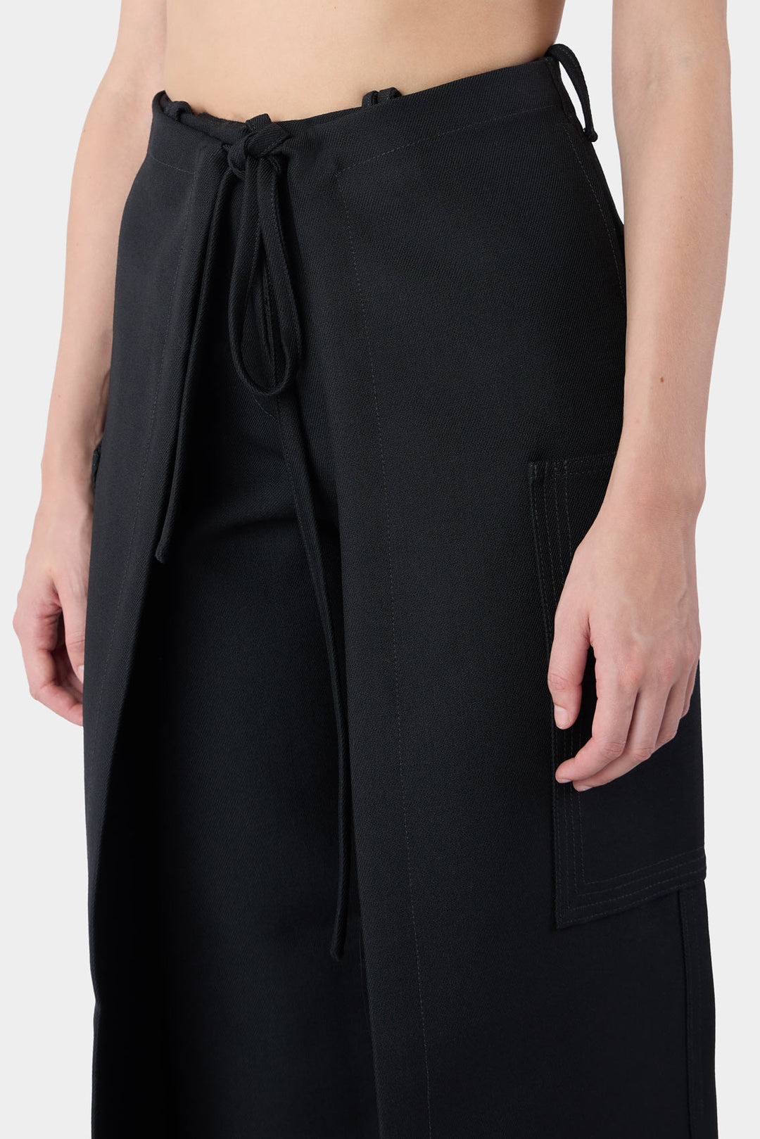 LONG PANEL PANTS / black - 4