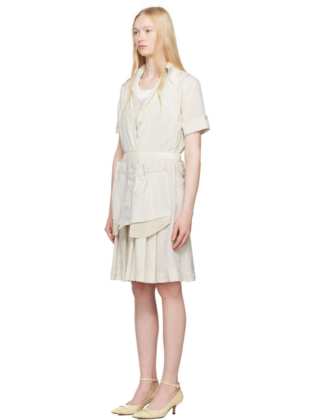 Beige 'Anonymity of the lining' Midi Dress - 4