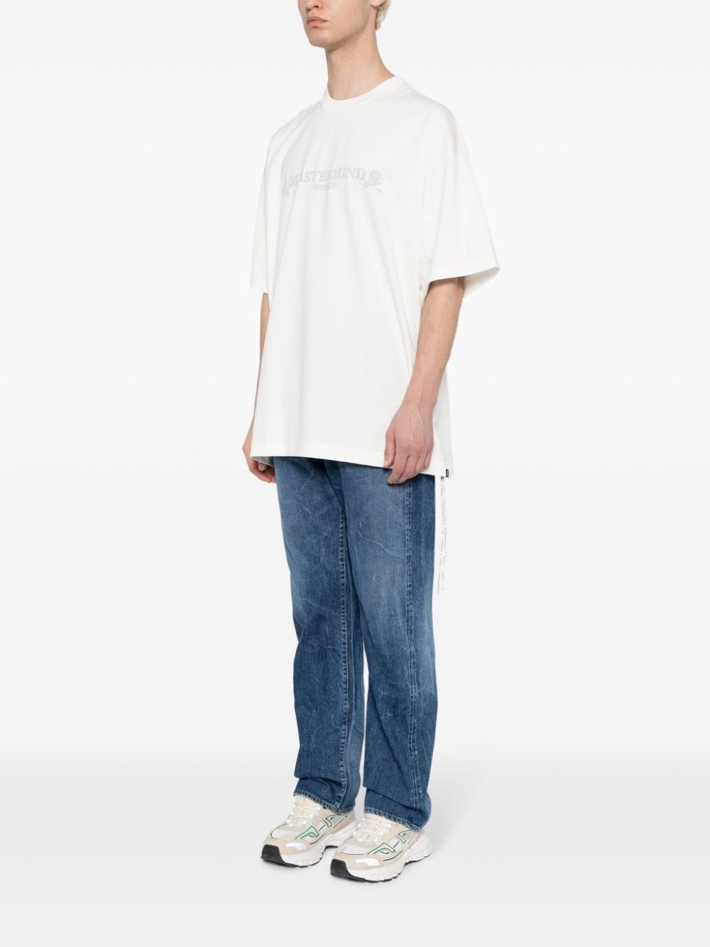 logo-embroidered cotton T-shirt - 4