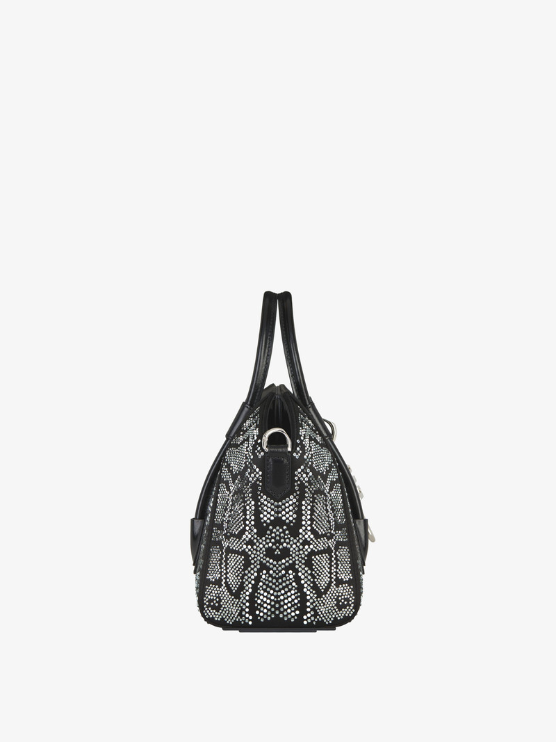 Givenchy MINI ANTIGONA LOCK BAG IN SATIN WITH PYTHON EFFECT STRASS outlook