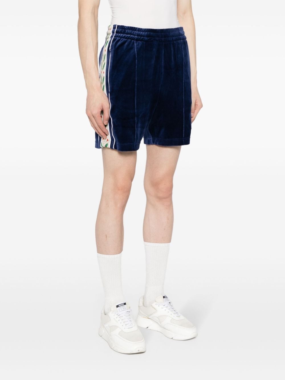 Heart Monogram velvet track shorts - 3