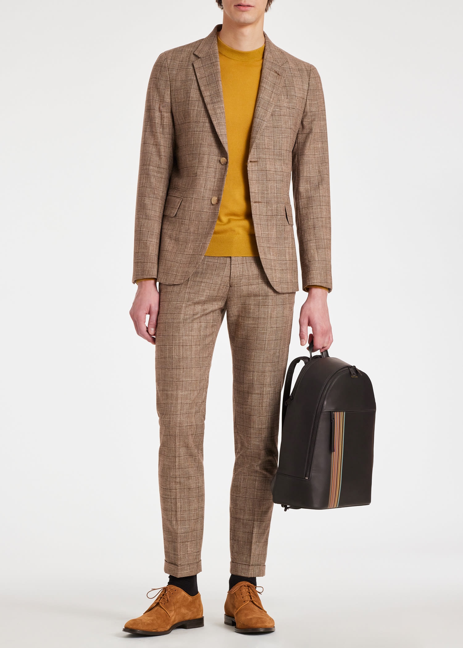 Houndstooth Check Wool-Linen Suit - 11
