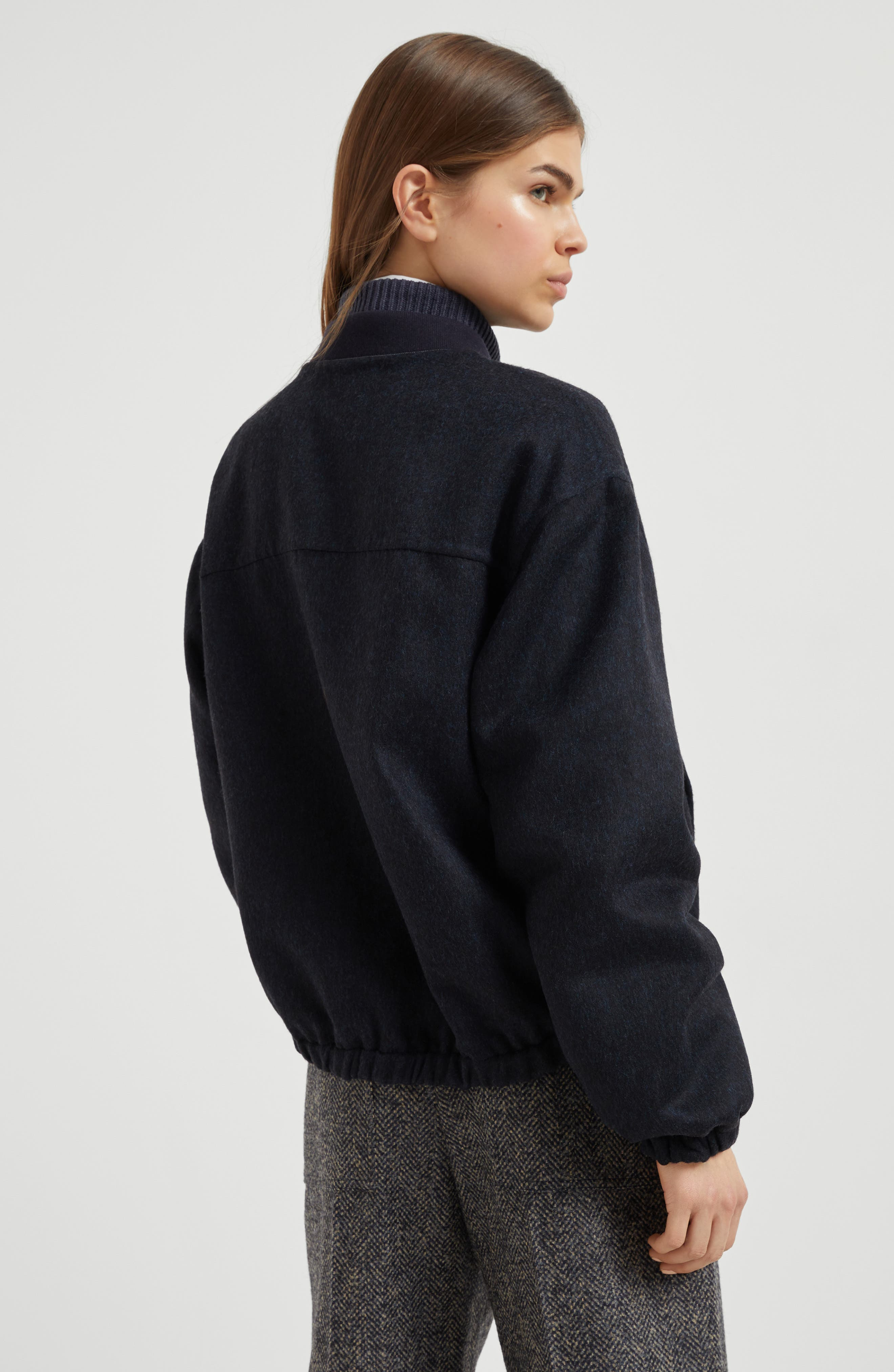 Brunello Cucinelli Hand-crafted bomber jacket in Night at Nordstrom - 3