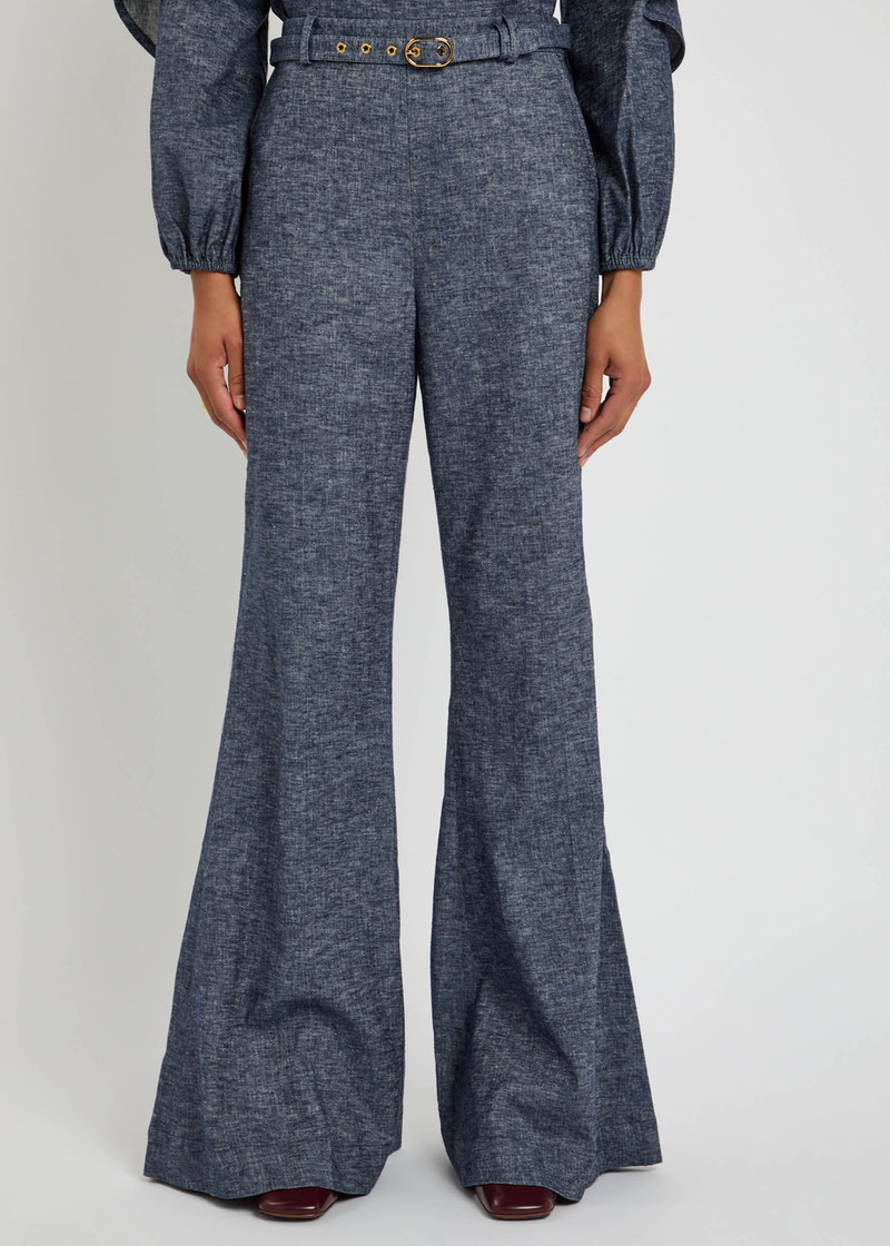 Zimmermann Zimmermann Hypnotic Belted Linen-blend Trousers outlook