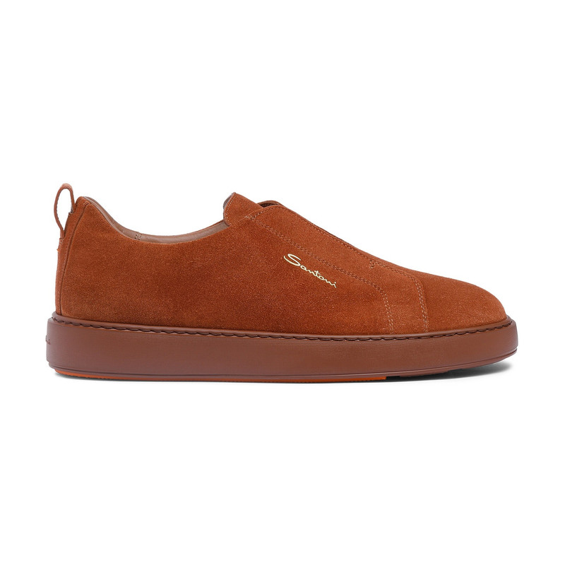 Men's brown suede slip-on sneaker 1