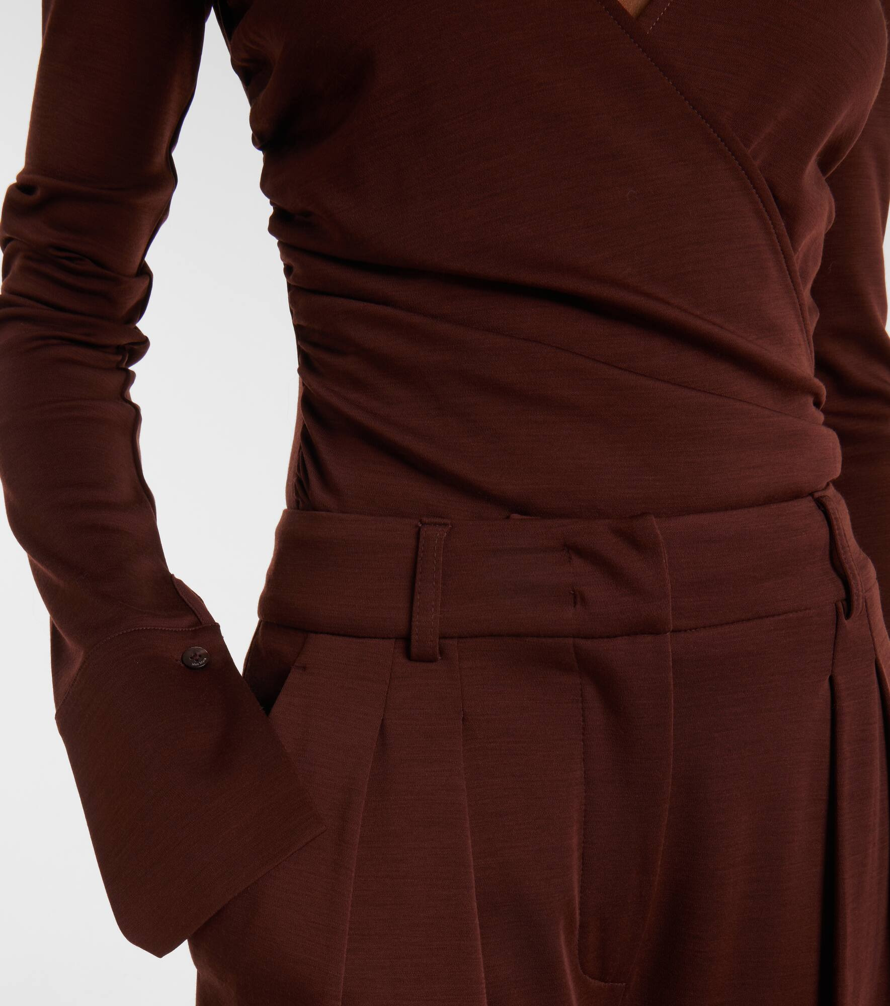 Nigella draped wool bodysuit - 6