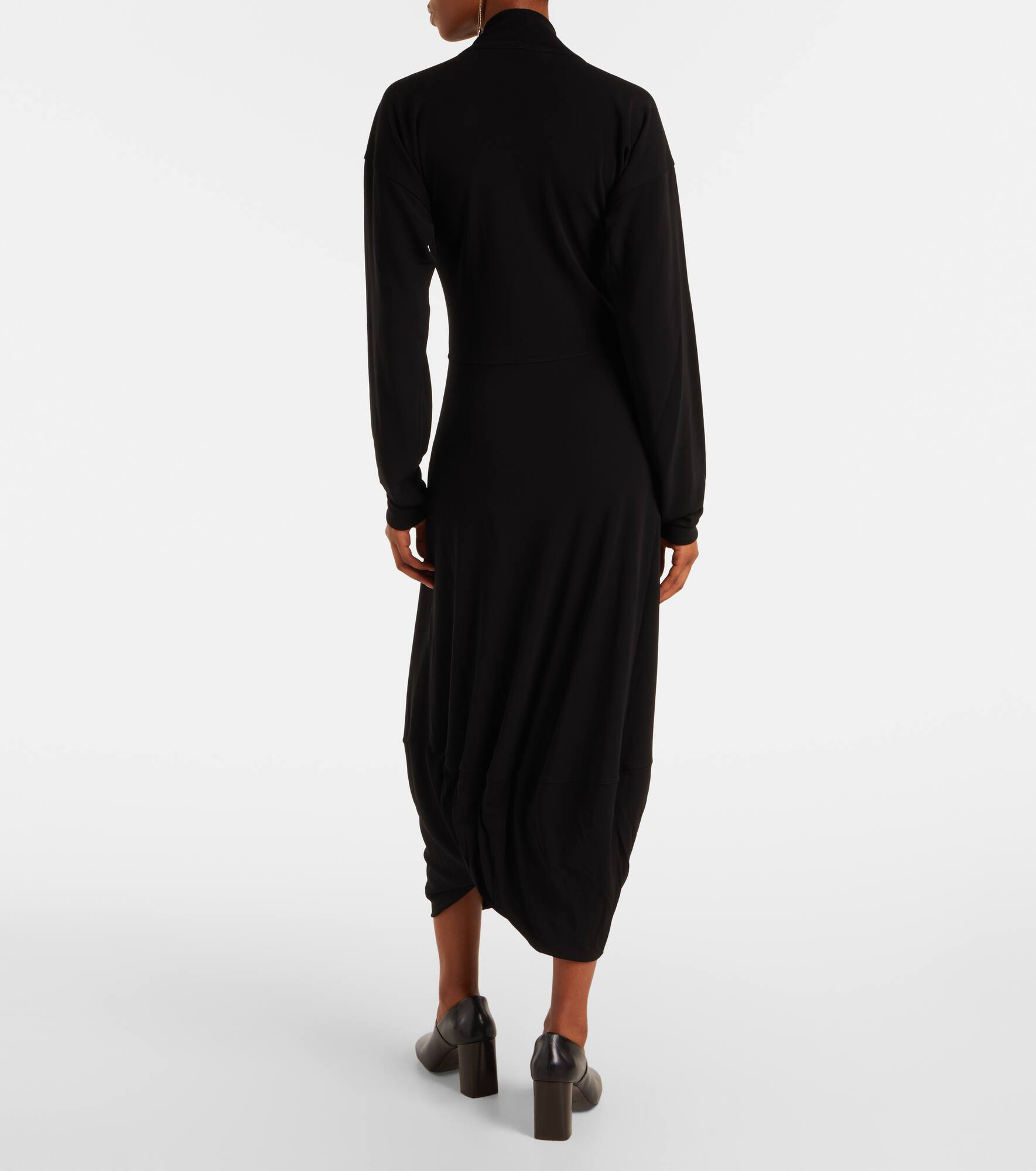 Draped crêpe jersey maxi dress - 3
