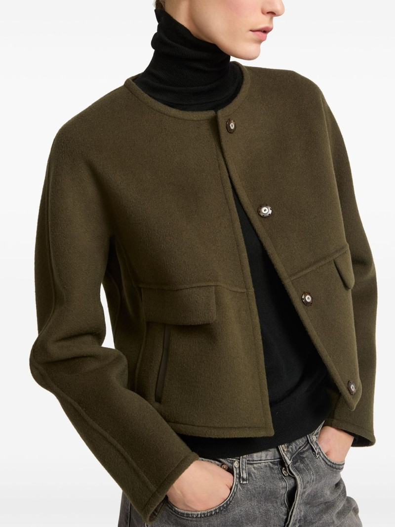 leather trim-detailing jacket 3