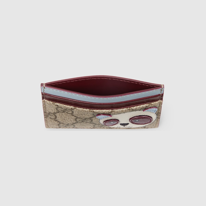 GUCCI Bi-color GG card case with panda detail outlook