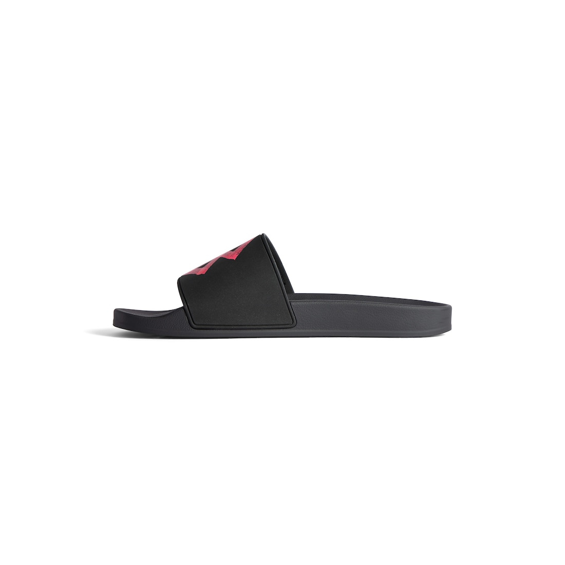 Men's Pool Slide Sandal in Black/red - 4