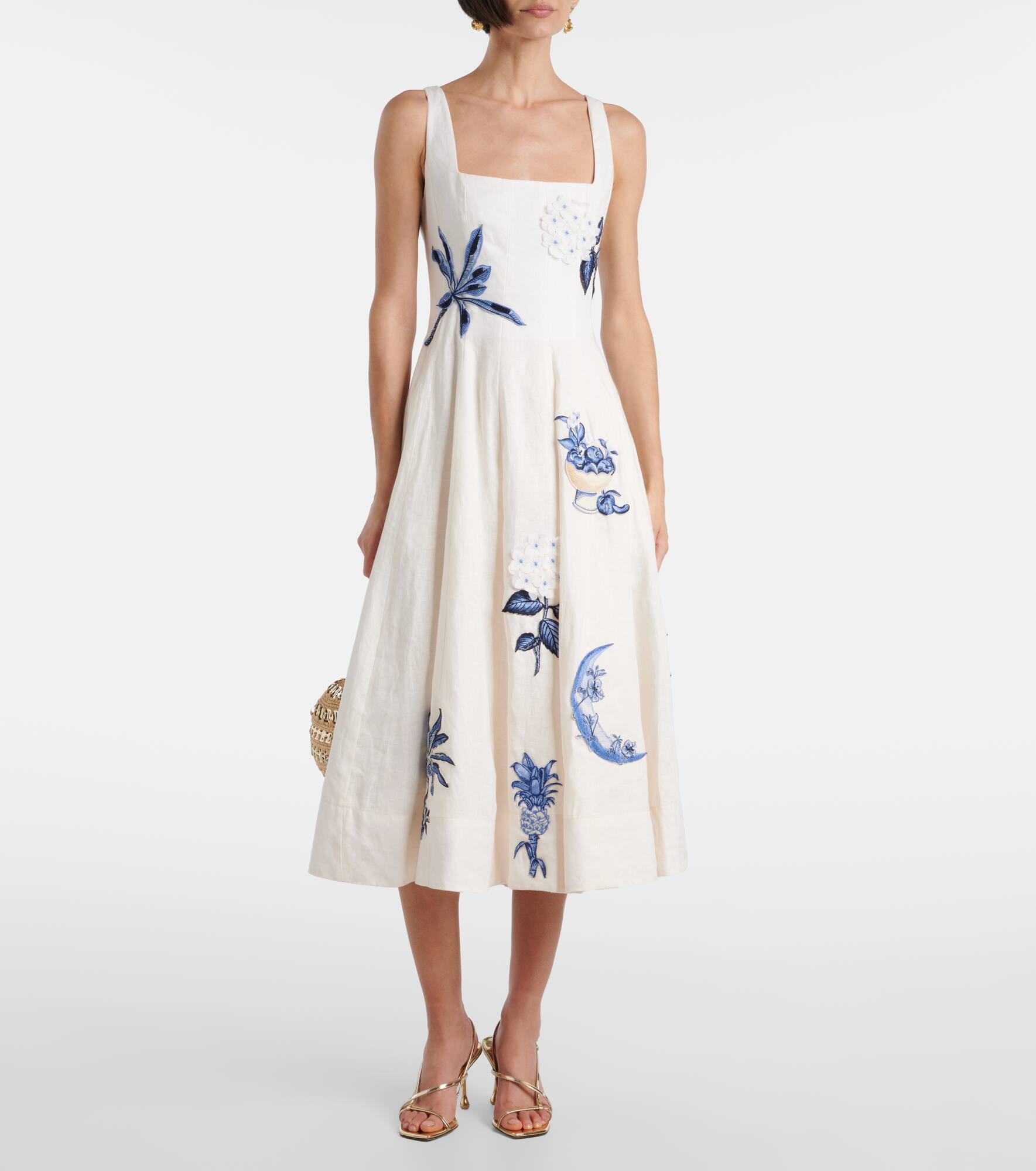 Frontera Wild embroidered linen midi dress - 2
