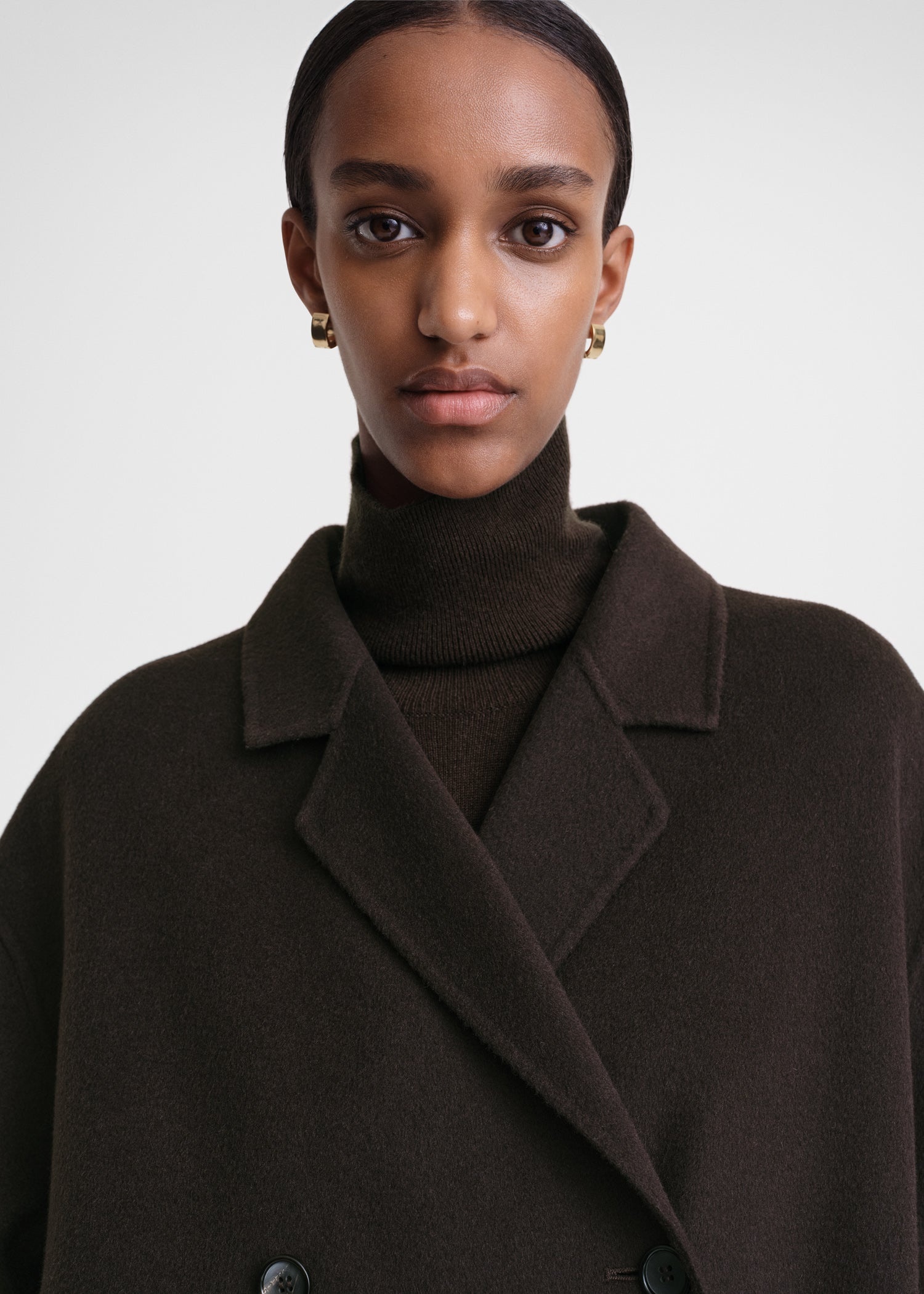 Signature wool doublé coat espresso - 5