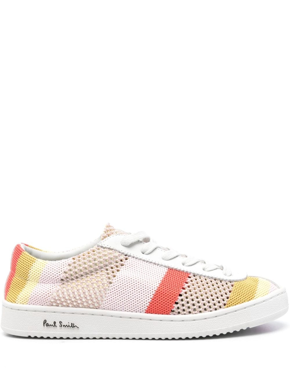 striped open-knit sneakers - 1