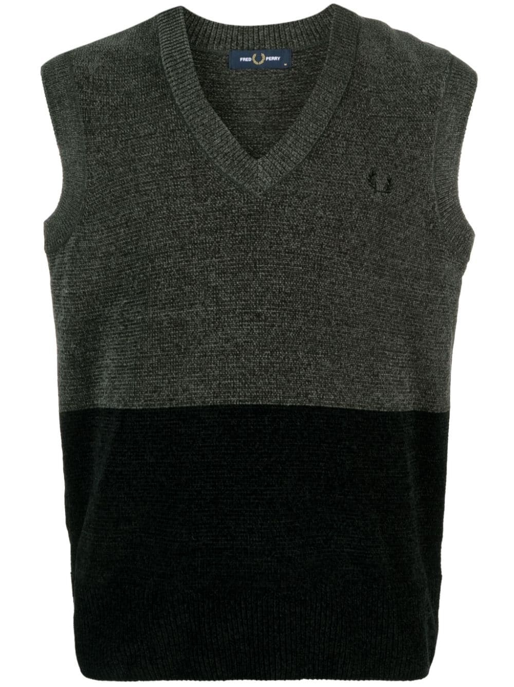 logo-embroidered two-tone vest - 1