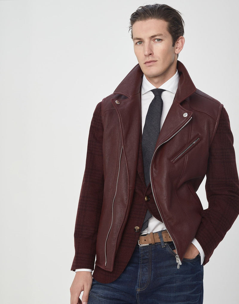 Vintage-effect shearling biker vest 4