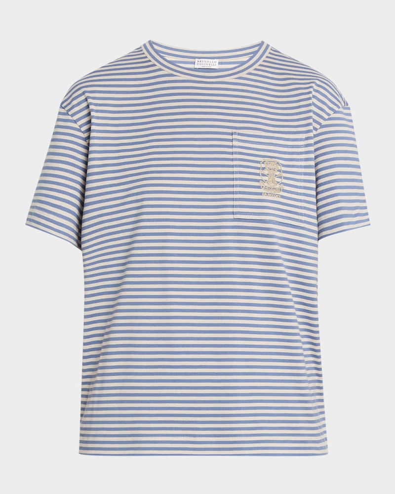Striped Cotton Jersey Short-Sleeve T-Shirt 1