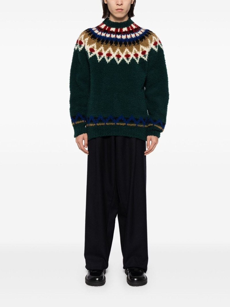 Kolor all over fray chunky knit sweater outlook