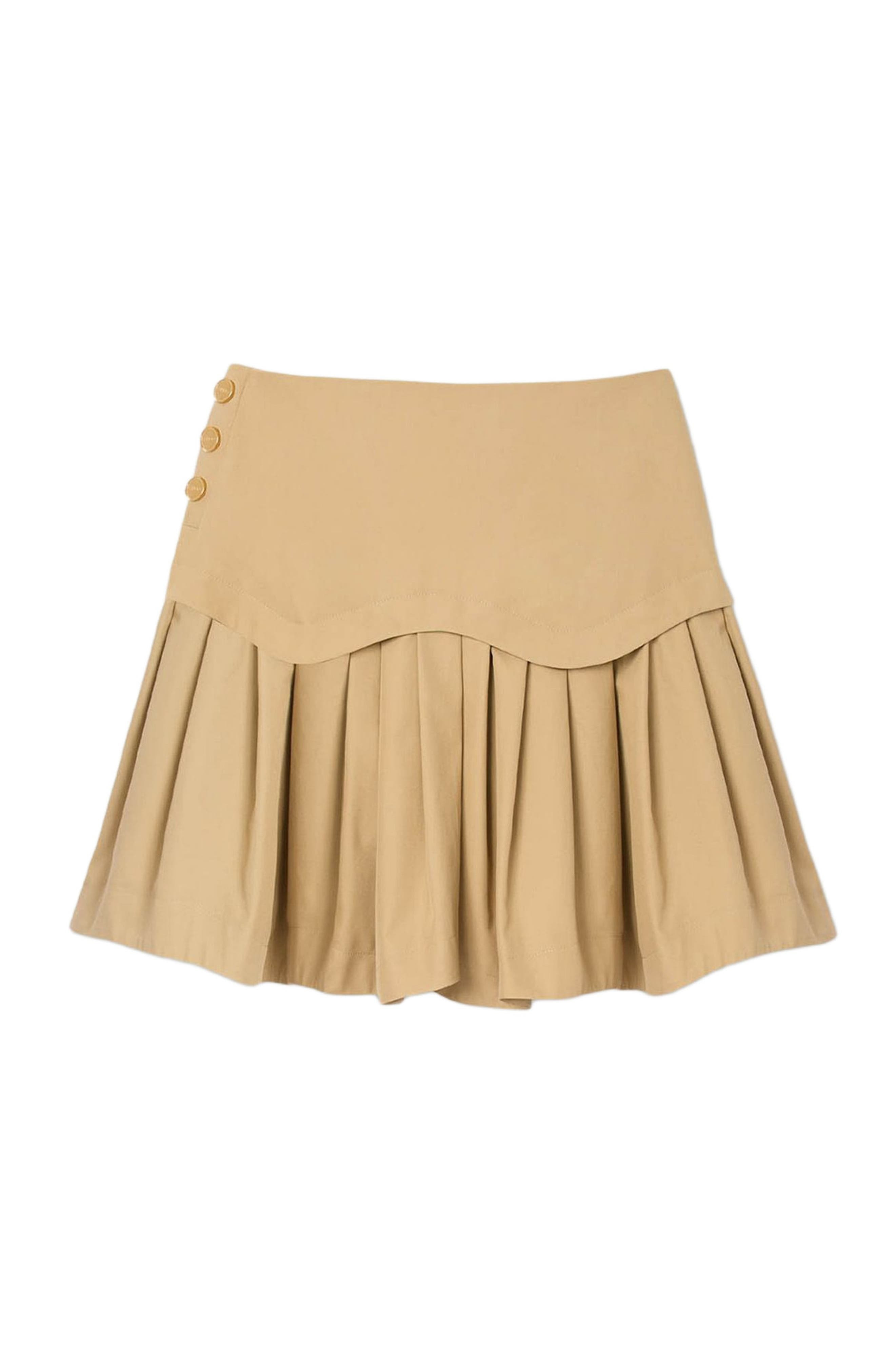 SANDRO Mini flared pleated skirt in Beige at Nordstrom - 5