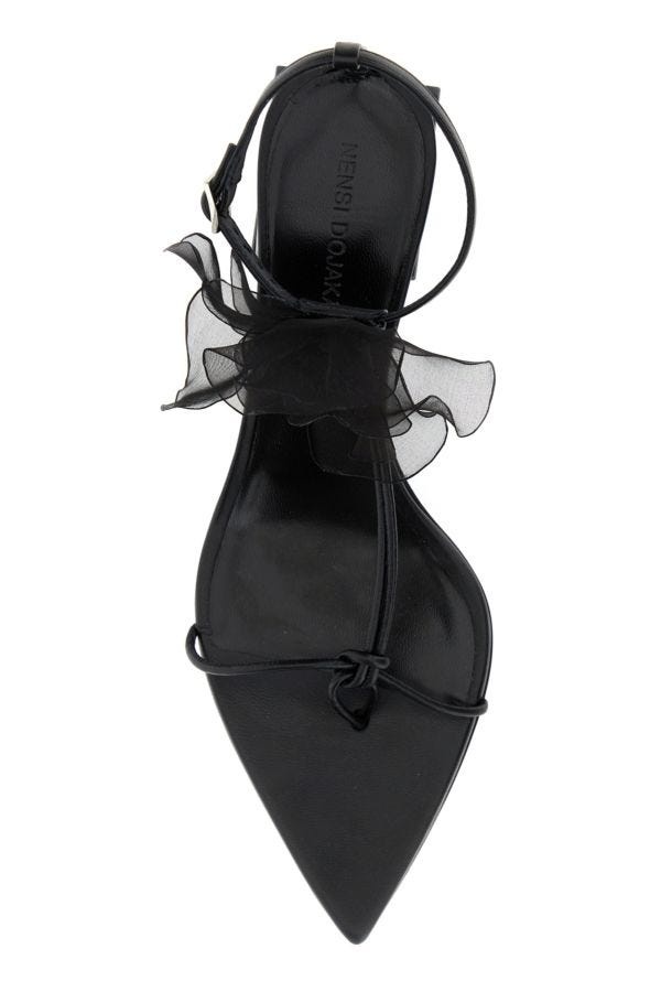 サンダル・ミュール Nensi Dojaka Black nappa leather thong sandals Nensi Dojaka Black Nappa Leather Thong Sandals | italist