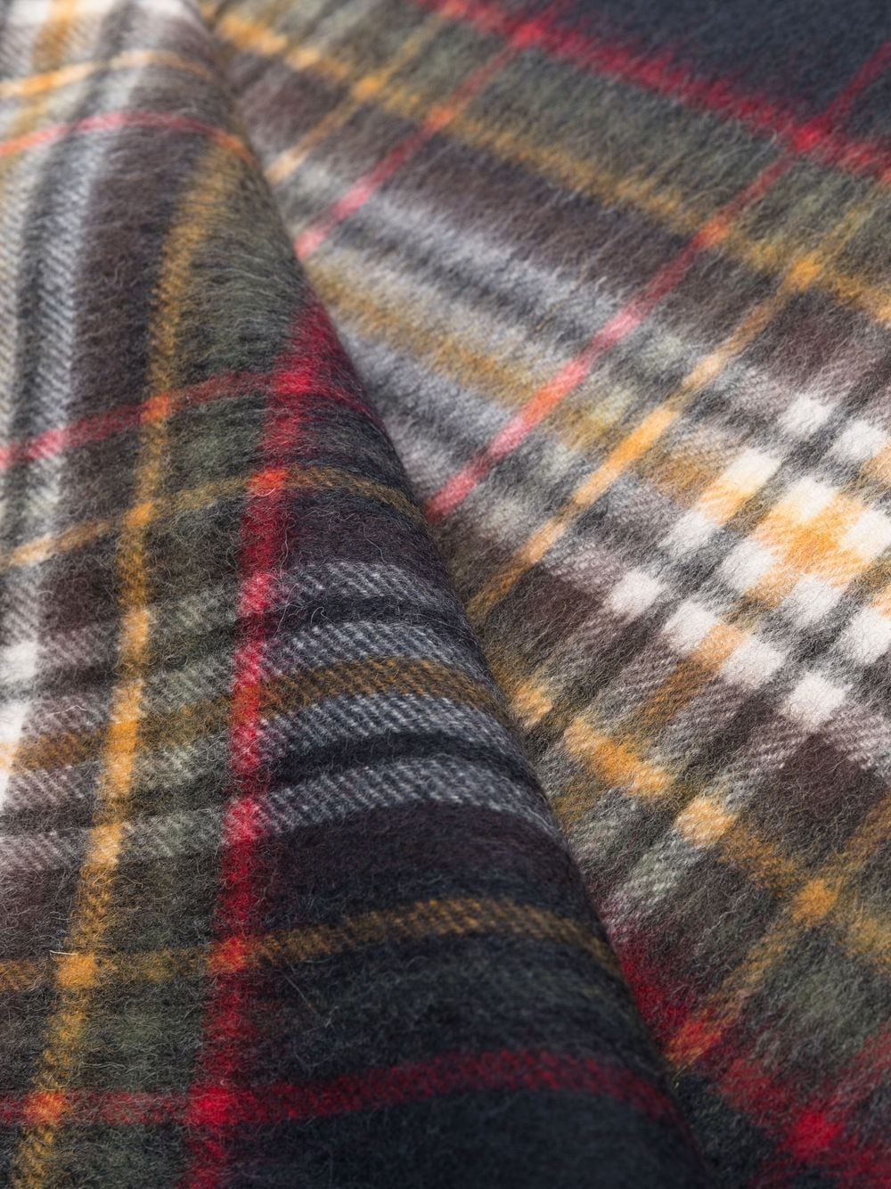 tartan-check wool scarf - 3