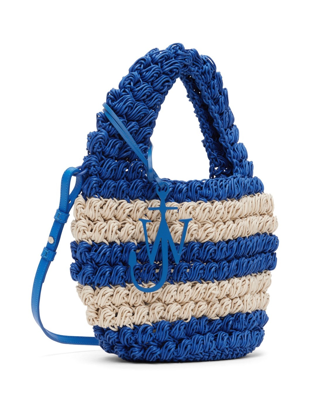 Blue & Off-White Popcorn Basket Crossbody Bag - 2