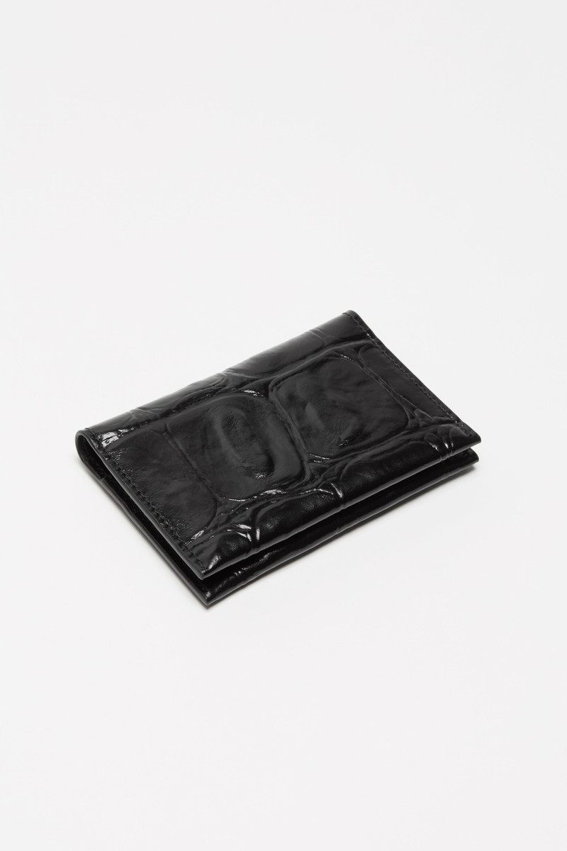 Folded leather wallet - Black 3