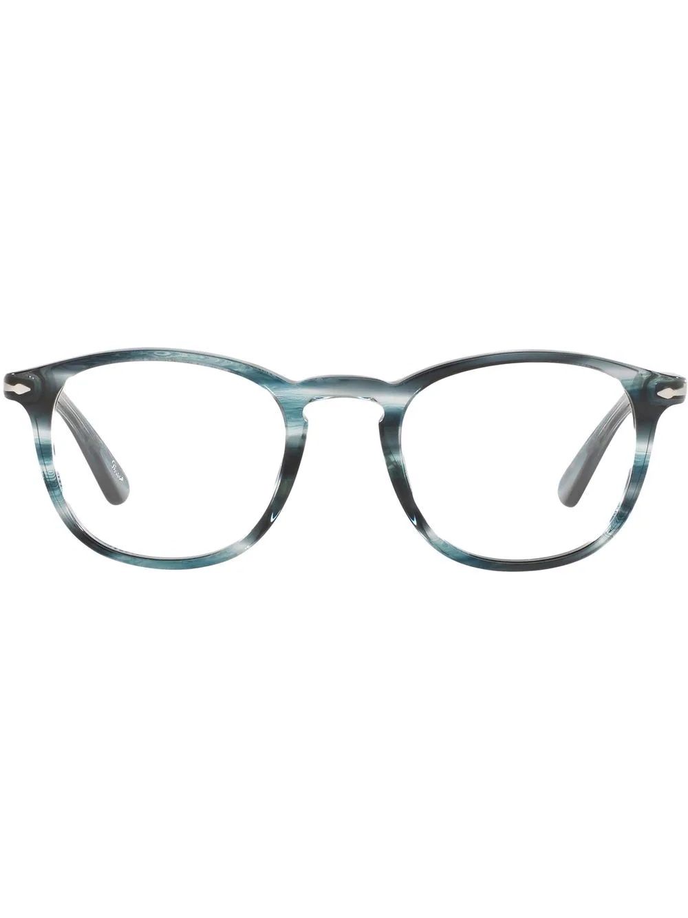 striped square-frame glasses - 1