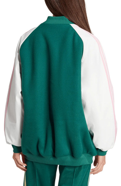 adidas Originals VRCT Jacket in White/Collegiate Green outlook