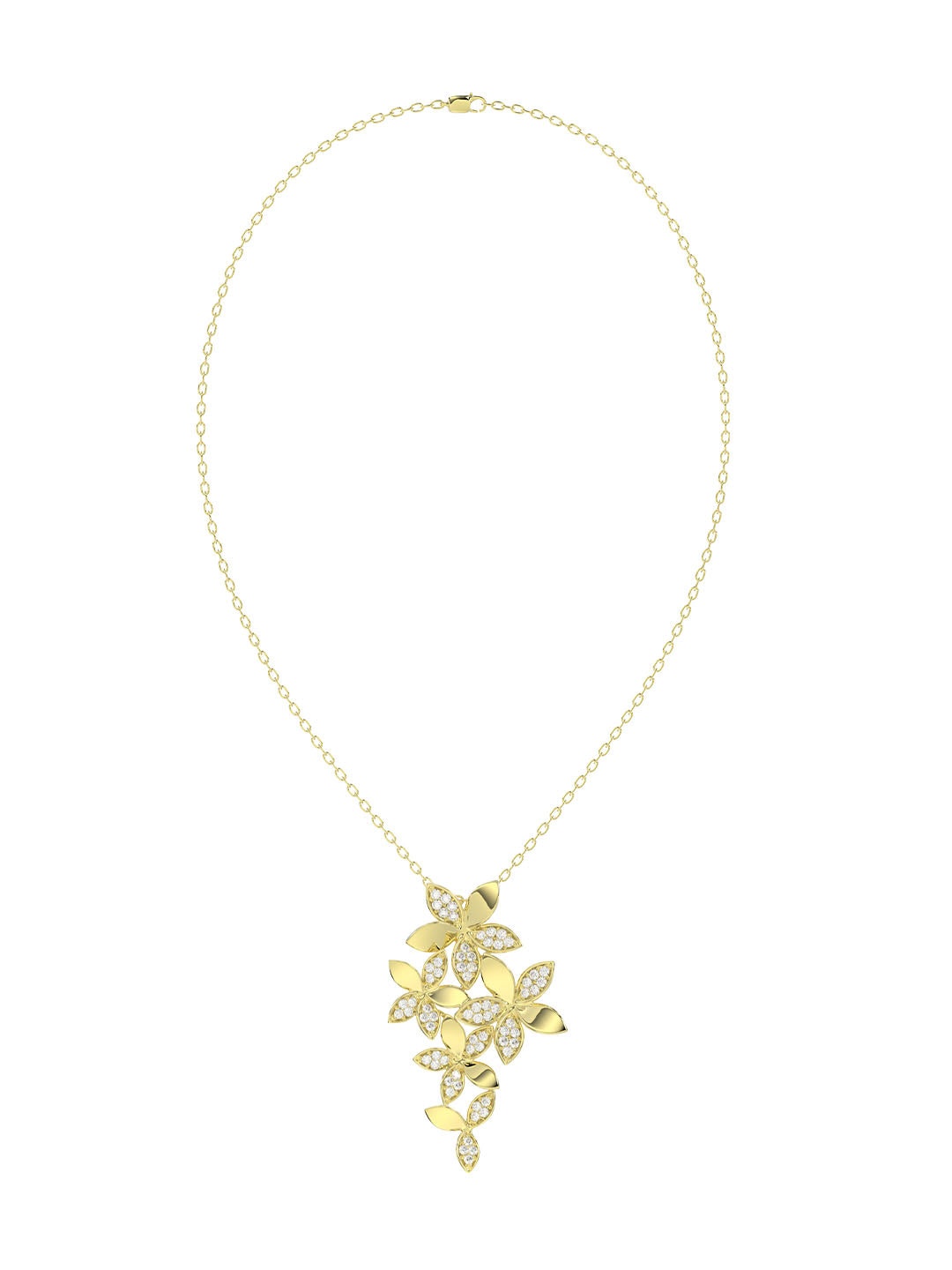 WILD FLOWER YELLOW GOLD PENDANT NECKLACE - 1
