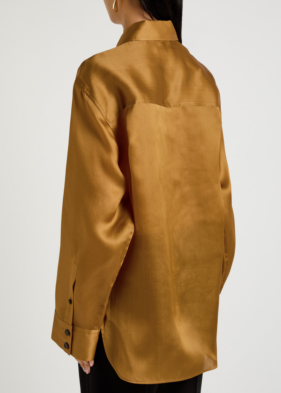 Khaite Matteo Silk-organza Shirt - 3