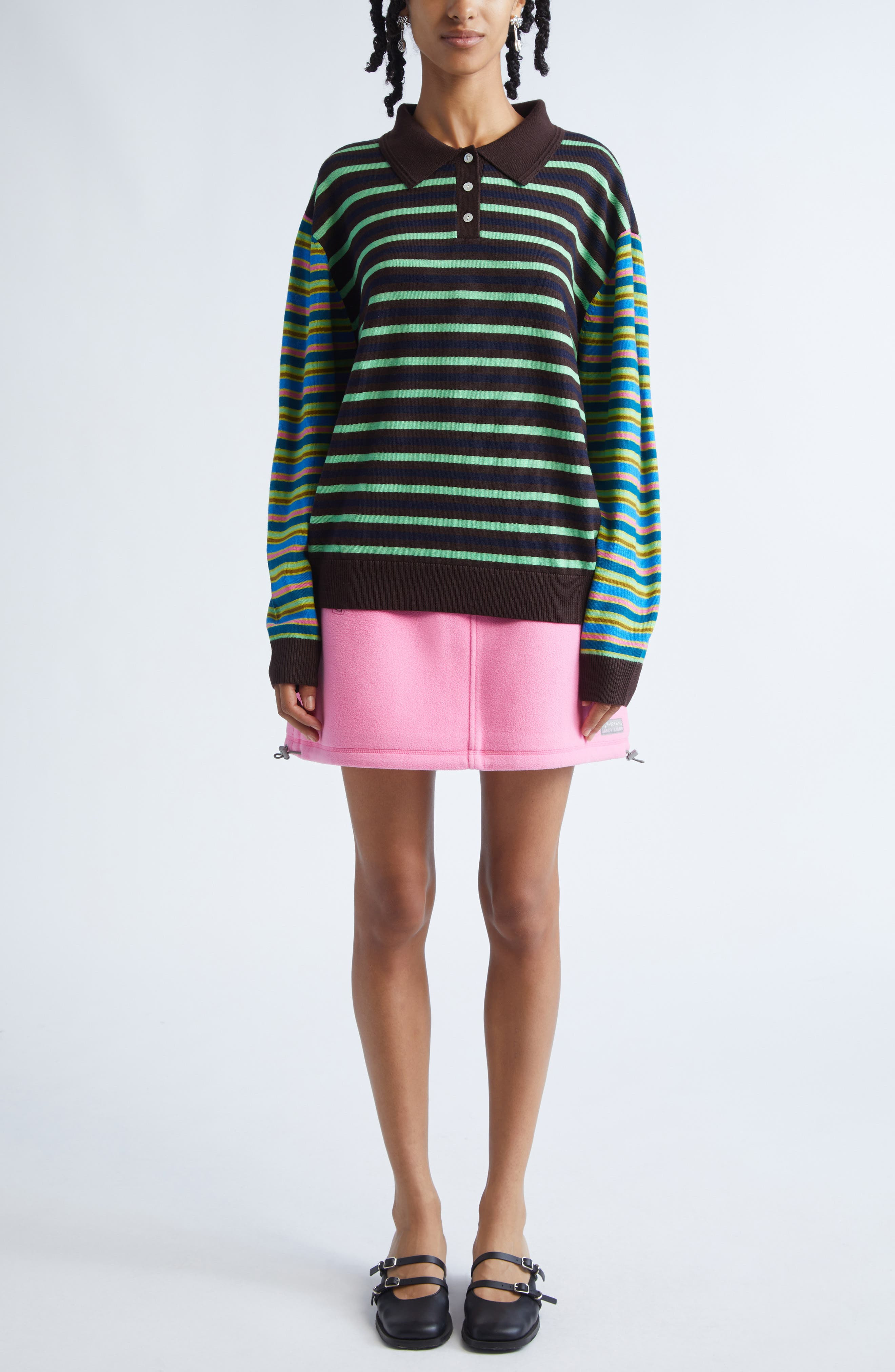 Sandy Liang Polar Fleece Miniskirt in Pink at Nordstrom - 2