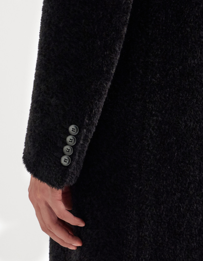 BLACK ALPACA WOOL COAT 4