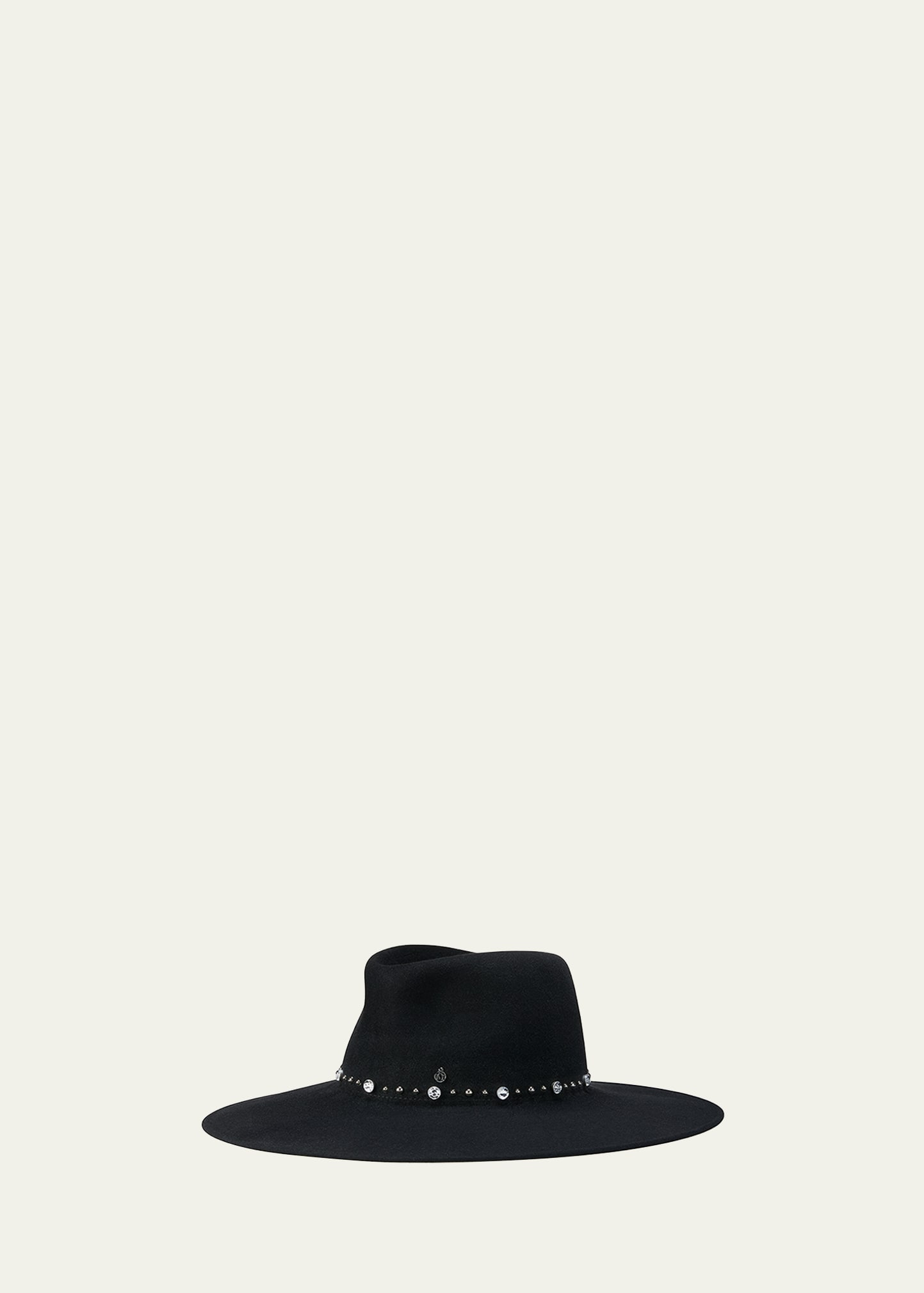 Roy Rock Studs Wool Felt Fedora Hat - 1