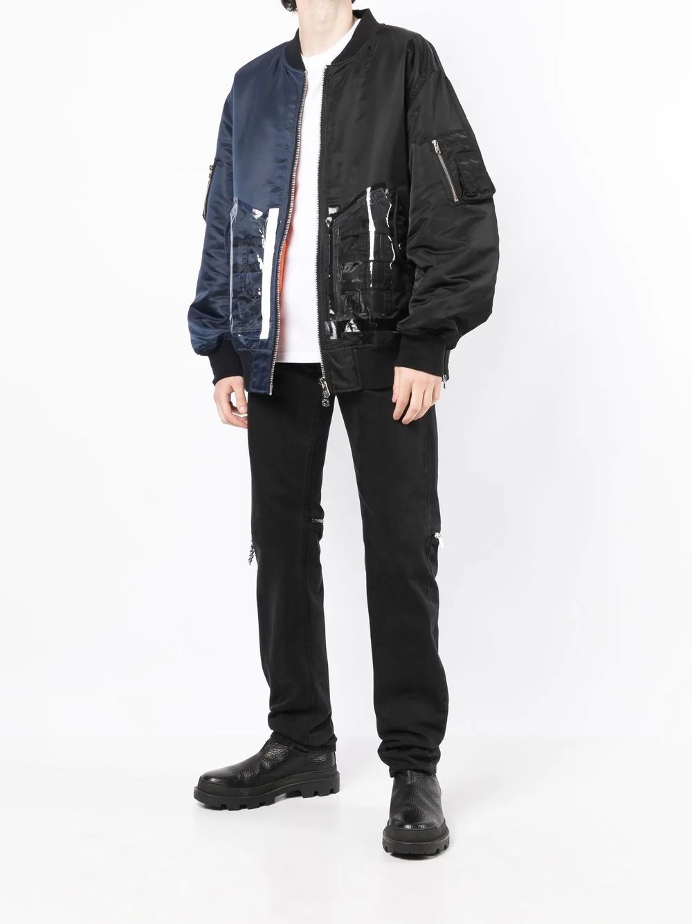 Oversized two-tone flight jacket - 2